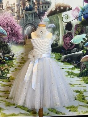 White Sparkle Tulle Tutu Girl Dress
